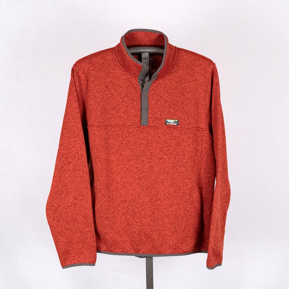 LL Bean Men's Pullover Sweater Fleece XL REG Slightly Fitted Red Chestnut 298050 - Picture 1 of 7